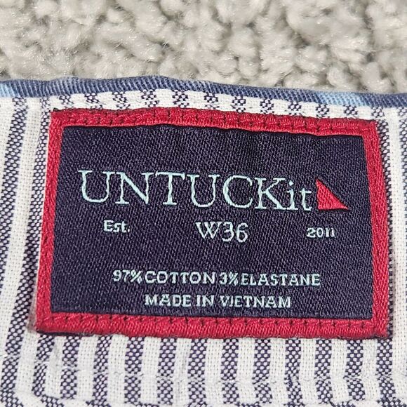 UNTUCKit Shorts Mens 36 St Martin Blue Floral Golf Flat Front Preppy Casual - Picture 3 of 10